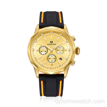 Chwaraeon Multifunction Chronograph Men&#39;s Watch